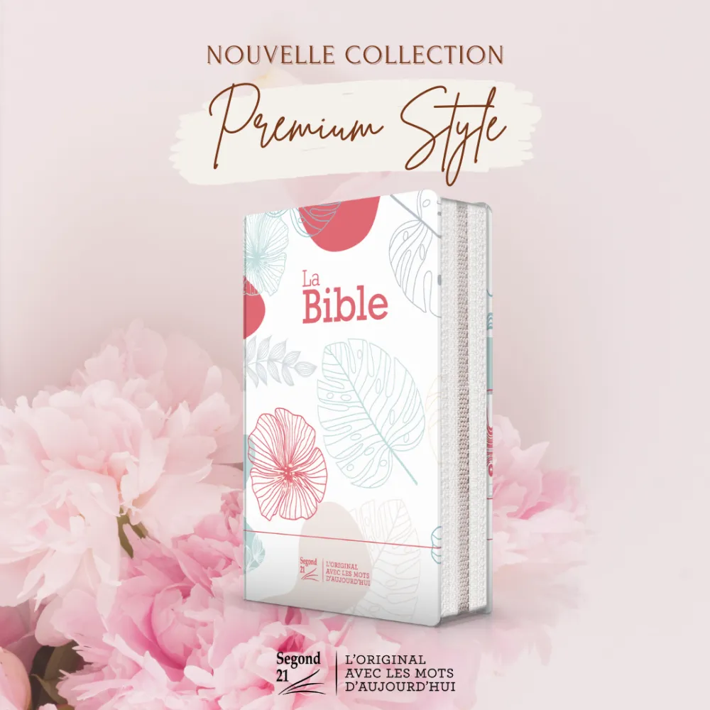 Bibel Segond 21 französischn (premium style) - Softcover aus Leinen mit Blumenmuster, mit...
