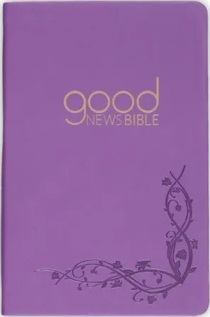 Englisch, Bibel Good News Bible, Vivella lila, graviertes Motiv