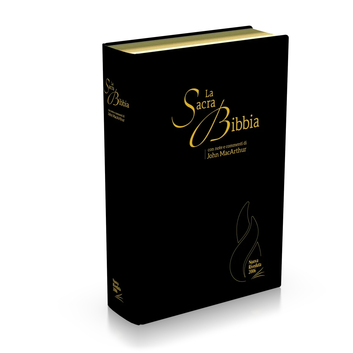 ITALIENISCH, BIBEL NUOVA RIVEDUTA, MACARTHUR, FIBROLEDER, GOLDSCHNITT, GRIFFREGISTER, SCHWARZ