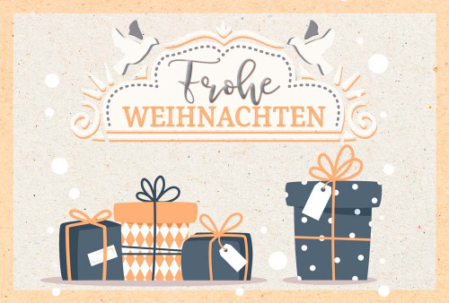 Doppelkarte Weihnachten Vier Päckchen