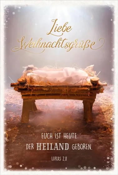 Postkarte Weihnachten Krippe