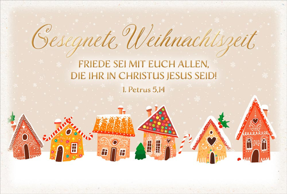 Postkarte Weihnachten Friede sei mit euch allen