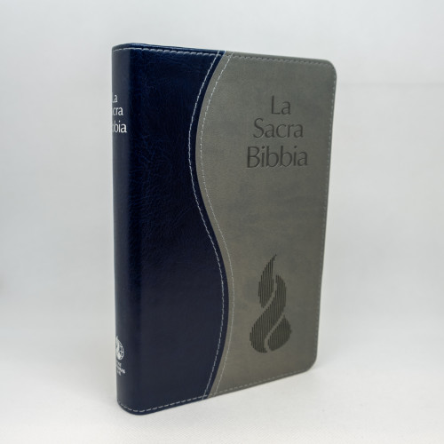 ITALIENISCH, BIBEL NUOVA RIVEDUTA, KOMPAKT, SILBERSCHNITT, GRAU/BLAU